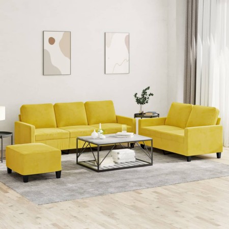 Juego de sofás con cojines 3 piezas terciopelo amarillo von , Sofas - Ref: Foro24-3201532, Preis: 509,47 €, Rabatt: %