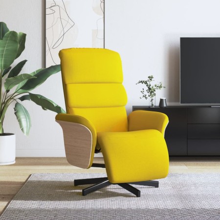 Sillón reclinable con reposapiés tela amarillo claro by , Armchairs - Ref: Foro24-356609, Price: 219,34 €, Discount: %