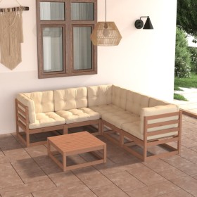 6-piece garden furniture set with solid pine wood cushions by vidaXL, Garden sets - Ref: Foro24-3076782, Price: 542,50 €, Dis...