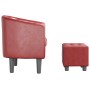 Sillón diseño de cubo con reposapiés cuero sintético rojo tinto by , Armchairs - Ref: Foro24-356495, Price: 166,48 €, Discoun...