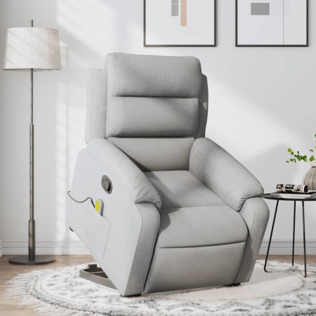 Sillón de masaje reclinable de pie de tela gris claro by , Armchairs - Ref: Foro24-3204992, Price: 284,30 €, Discount: %