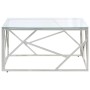 Mesa de centro plateada acero inoxidable y vidrio templado de , Mesas de centro - Ref: Foro24-349945, Precio: 180,16 €, Descu...