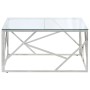 Mesa de centro plateada acero inoxidable y vidrio templado de , Mesas de centro - Ref: Foro24-349945, Precio: 180,16 €, Descu...