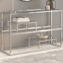 Mesa consola acero inoxidable plateado y vidrio templado de , Mesas consola - Ref: Foro24-350001, Precio: 205,58 €, Descuento: %