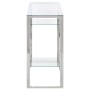 Mesa consola acero inoxidable plateado y vidrio templado de , Mesas consola - Ref: Foro24-350001, Precio: 205,58 €, Descuento: %