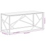 Mesa de centro plateada acero inoxidable y vidrio templado de , Mesas de centro - Ref: Foro24-349939, Precio: 166,27 €, Descu...