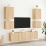 Muebles de TV de pared 6 pzas madera de ingeniería roble Sonoma by , TV Furniture - Ref: Foro24-3216473, Price: 187,39 €, Dis...