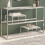 Mesa consola acero inoxidable plateado y vidrio templado de , Mesas consola - Ref: Foro24-350003, Precio: 195,75 €, Descuento: %