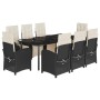 Set de comedor de jardín 9 pzas y cojines ratán sintético negro von , Gartensets - Ref: Foro24-3212527, Preis: 1,00 €, Rabatt: %