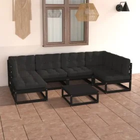Garden furniture set 7 pieces and cushions solid pine wood by vidaXL, Garden sets - Ref: Foro24-3076743, Price: 761,19 €, Dis...