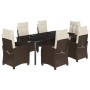 Set comedor de jardín 7 pzas con cojines ratán sintético marrón von , Gartensets - Ref: Foro24-3212779, Preis: 1,00 €, Rabatt...
