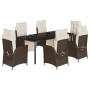 Set comedor de jardín 7 pzas con cojines ratán sintético marrón von , Gartensets - Ref: Foro24-3213418, Preis: 1,00 €, Rabatt...