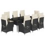 Set de comedor de jardín 9 pzas y cojines ratán sintético negro by , Garden sets - Ref: Foro24-3213163, Price: 1,00 €, Discou...
