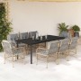 Set comedor de jardín 9 pzas con cojines ratán sintético beige de , Conjuntos de jardín - Ref: Foro24-3212165, Precio: 963,80 €