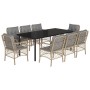Set comedor de jardín 9 pzas con cojines ratán sintético beige von , Gartensets - Ref: Foro24-3212165, Preis: 1,00 €, Rabatt:...