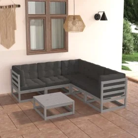 Garden furniture set 6 pieces and cushions solid pine wood by vidaXL, Garden sets - Ref: Foro24-3076781, Price: 482,95 €, Dis...