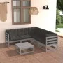 Gartenmöbel-Set 6-teilig und Kissen aus massivem Kiefernholz von vidaXL, Gartensets - Ref: Foro24-3076781, Preis: 481,30 €, R...