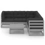 Gartenmöbel-Set 6-teilig und Kissen aus massivem Kiefernholz von vidaXL, Gartensets - Ref: Foro24-3076781, Preis: 481,30 €, R...