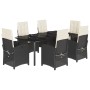 Set de comedor de jardín 7 pzas y cojines ratán sintético negro von , Gartensets - Ref: Foro24-3212307, Preis: 902,82 €, Raba...