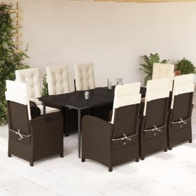 Set comedor para jardín 9 pzas y cojines ratán sintético marrón von , Gartensets - Ref: Foro24-3212339, Preis: 1,00 €, Rabatt: %