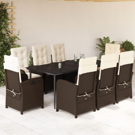 Set comedor para jardín 9 pzas y cojines ratán sintético marrón von , Gartensets - Ref: Foro24-3212339, Preis: 1,00 €, Rabatt: %