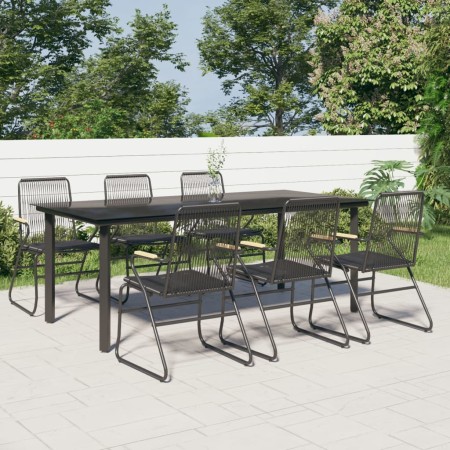 Juego de comedor para jardín 7 piezas ratán PVC negro von , Gartensets - Ref: Foro24-3099213, Preis: 531,77 €, Rabatt: %