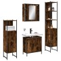 Set de muebles de baño 4 piezas madera contrachapada roble humo de , Muebles de baño - Ref: Foro24-3214772, Precio: 257,85 €,...