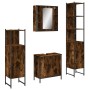 Set de muebles de baño 4 piezas madera contrachapada roble humo de , Muebles de baño - Ref: Foro24-3214772, Precio: 257,85 €,...