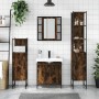 Set de muebles de baño 4 piezas madera contrachapada roble humo de , Muebles de baño - Ref: Foro24-3214772, Precio: 257,85 €,...