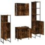 Set de muebles de baño 4 piezas madera contrachapada roble humo de , Muebles de baño - Ref: Foro24-3214772, Precio: 257,85 €,...
