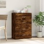 Aparador de madera de ingeniería roble ahumado 60x31x84 cm