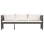 Set de muebles de jardín 6 pzas y cojines ratán sintético gris