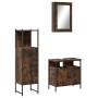 Set de muebles baño 3 pzas madera contrachapada roble ahumado de , Muebles de baño - Ref: Foro24-3214817, Precio: 146,63 €, D...