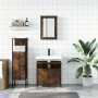 Set de muebles baño 3 pzas madera contrachapada roble ahumado de , Muebles de baño - Ref: Foro24-3214817, Precio: 146,63 €, D...