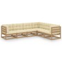 Garden furniture set 6 pieces and cushions solid pine wood by vidaXL, Garden sets - Ref: Foro24-3076787, Price: 695,56 €, Dis...