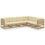 Juego de muebles de jardín 6 pzas y cojines madera maciza pino de vidaXL, Conjuntos de jardín - Ref: Foro24-3076787, Precio: ...