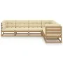 Garden furniture set 6 pieces and cushions solid pine wood by vidaXL, Garden sets - Ref: Foro24-3076787, Price: 695,56 €, Dis...