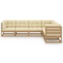 Gartenmöbel-Set 6-teilig und Kissen aus massivem Kiefernholz von vidaXL, Gartensets - Ref: Foro24-3076787, Preis: 695,56 €, R...