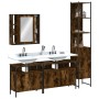 Set de muebles de baño 4 piezas madera contrachapada roble humo de , Muebles de baño - Ref: Foro24-3214747, Precio: 236,94 €,...