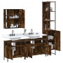 Set de muebles de baño 4 piezas madera contrachapada roble humo de , Muebles de baño - Ref: Foro24-3214747, Precio: 236,94 €,...