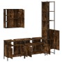 Set de muebles de baño 4 piezas madera contrachapada roble humo de , Muebles de baño - Ref: Foro24-3214747, Precio: 236,94 €,...