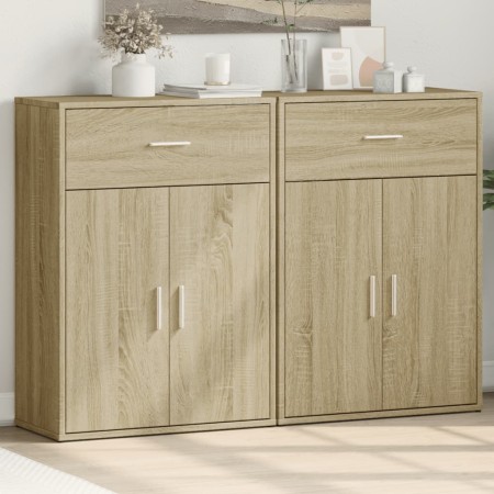 Aparadores 2 uds madera de ingeniería roble Sonoma 60x30x84 cm de , Aparadores - Ref: Foro24-3276597, Precio: 160,66 €