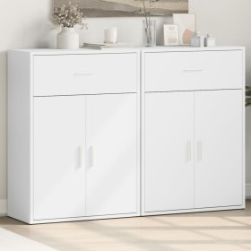 Aparadores 2 uds madera de ingeniería blanco 60x30x84 cm by , Sideboards - Ref: Foro24-3276595, Price: 168,72 €, Discount: %
