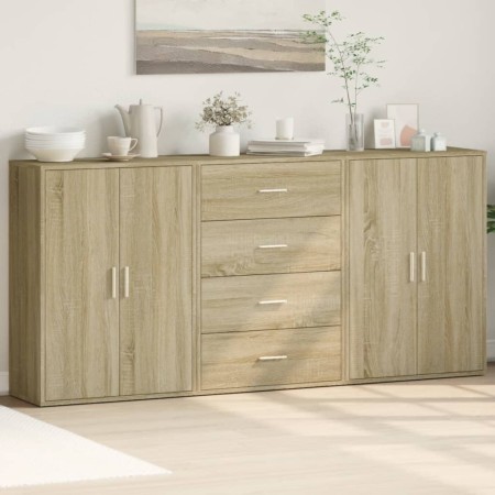 Aparadores 3 uds madera de ingeniería roble Sonoma 60x31x84 cm by , Sideboards - Ref: Foro24-3276576, Price: 227,38 €, Discou...