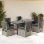 Set comedor jardín 7 pzas y cojines ratán sintético gris claro by , Garden sets - Ref: Foro24-3263039, Price: 813,25 €, Disco...