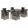 Set comedor jardín 7 pzas y cojines ratán sintético gris claro by , Garden sets - Ref: Foro24-3263039, Price: 813,25 €, Disco...