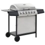 Barbacoa portátil de gas con 6 zonas plateada acero inoxidable de , Barbacoas - Ref: Foro24-276154, Precio: 325,22 €