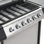 Barbacoa portátil de gas con 6 zonas plateada acero inoxidable de , Barbacoas - Ref: Foro24-276154, Precio: 325,22 €