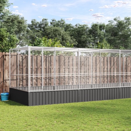 Pajarera con extensión de acero color plateado 1039x207x212 cm by , Feet and bird cages - Ref: Foro24-3214275, Price: 1,00 €,...