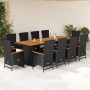 Set de comedor jardín 11 pzas con cojines ratán sintético negro von , Gartensets - Ref: Foro24-3277530, Preis: 1,00 €, Rabatt: %